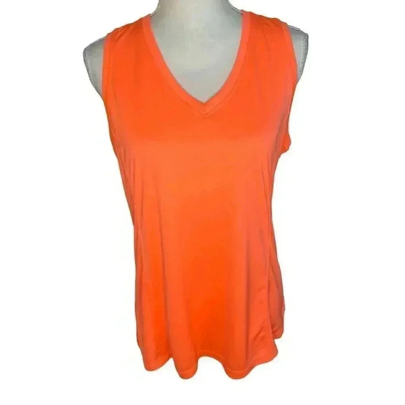 Champion Women’s Large Vibrant‎ Orange Loose V-Neck Workout Tank - Picture 1 of 6